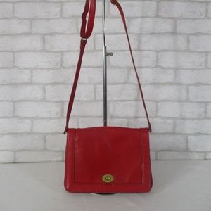 J. Crew Red Leather Crossbody Bag